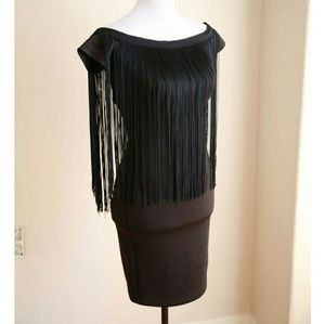 Venus Black Fringe Dress